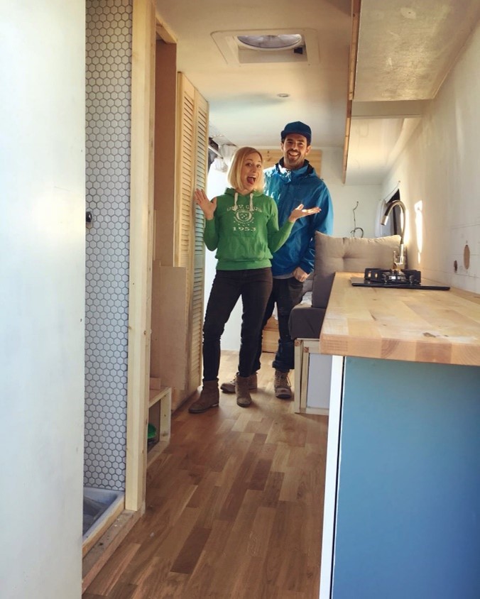 The solid surface brings seamless design and durability to deluxe campervans