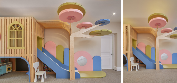 elegant playroom with HIMACS 2