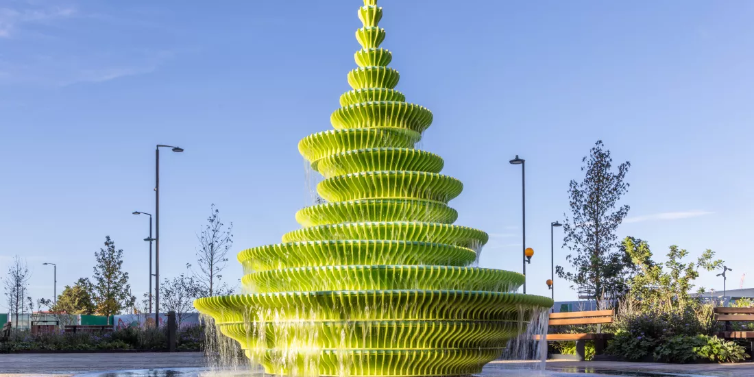 Sculpting Water: NEON Designs a Landmark Fountain with HIMACS