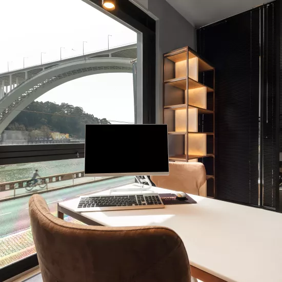 The ethereal aesthetics of HIMACS Pavia in a chic, industrial office design