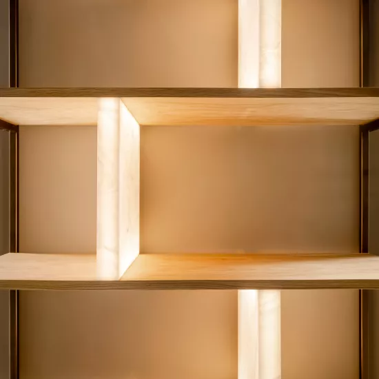 The ethereal aesthetics of HIMACS Pavia in a chic, industrial office design