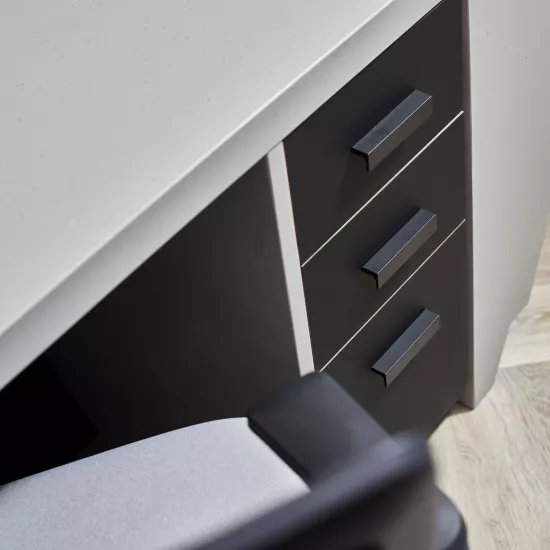HIMACS creates a striking and sculptural reception desk at Pitalia’s new Manchester office