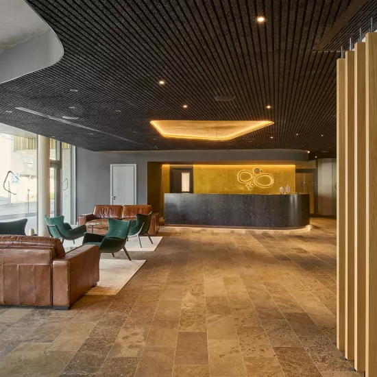 HIMACS in the Sanremo shade welcomes guests to the Emser ThermenHotel in Germany