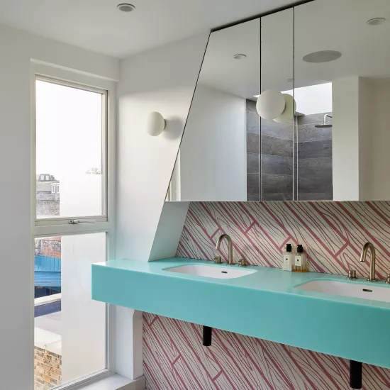 Block Party: HIMACS helps to bring a showstopping kitchen to vibrant and colourful life
