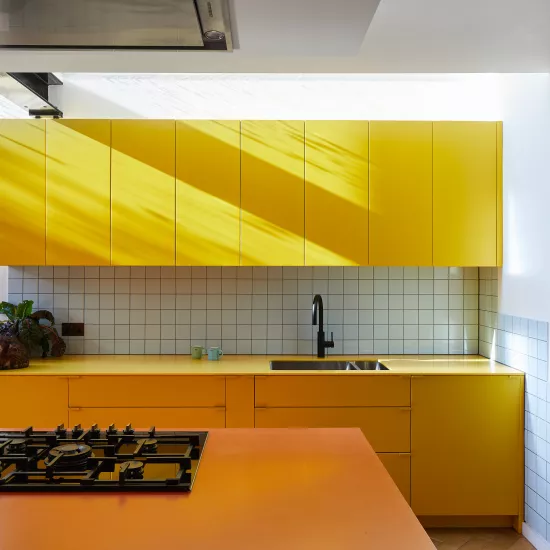 Block Party: HIMACS helps to bring a showstopping kitchen to vibrant and colourful life