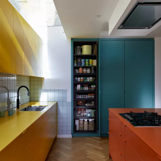 Block Party: HIMACS helps to bring a showstopping kitchen to vibrant and colourful life