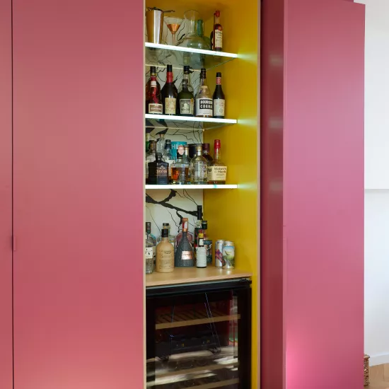 Block Party: HIMACS helps to bring a showstopping kitchen to vibrant and colourful life