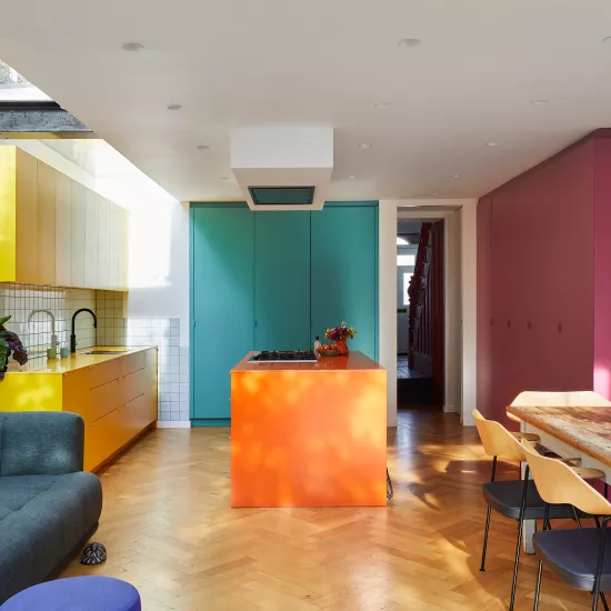 Block Party: HIMACS helps to bring a showstopping kitchen to vibrant and colourful life