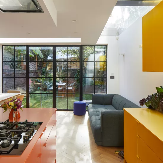 Block Party: HIMACS helps to bring a showstopping kitchen to vibrant and colourful life