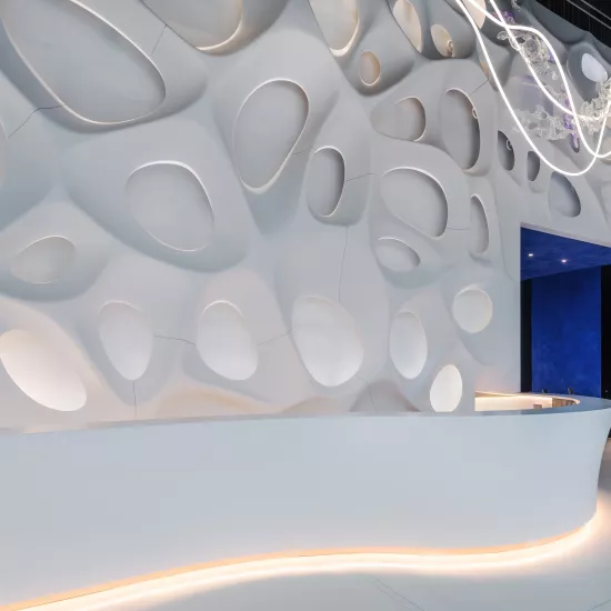 “Bionic Wall” project by Eva Jiřičná, with HIMACS