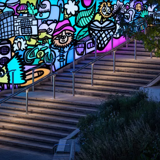 Urban Art with Heart:  HIMACS Powers Stuart Melrose and Kev Munday’s Colourful Tribute to Reading