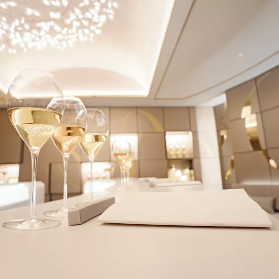 A majestic HIMACS bar counter for Roederer Champagne