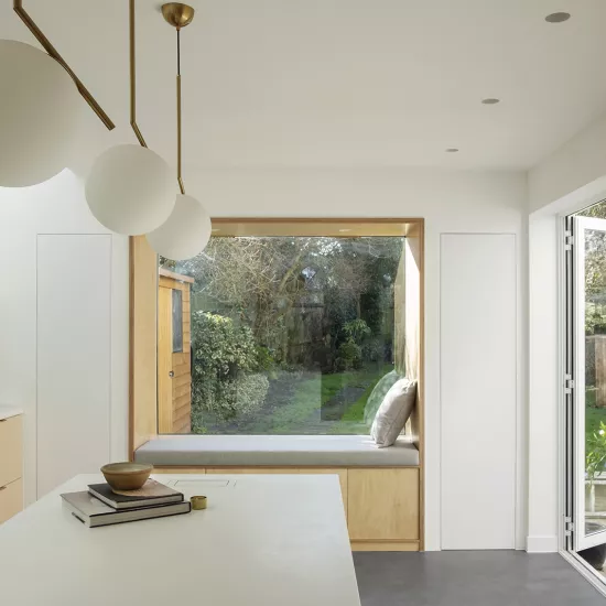 A dreamy minimalist kitchen with HIMACS elements in the Nook House