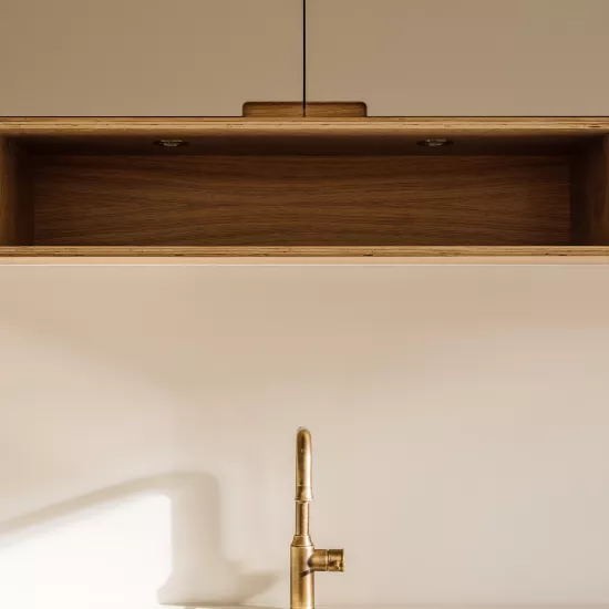 Modern kitchen extension with contemporary HIMACS worktops in Stoke Newington