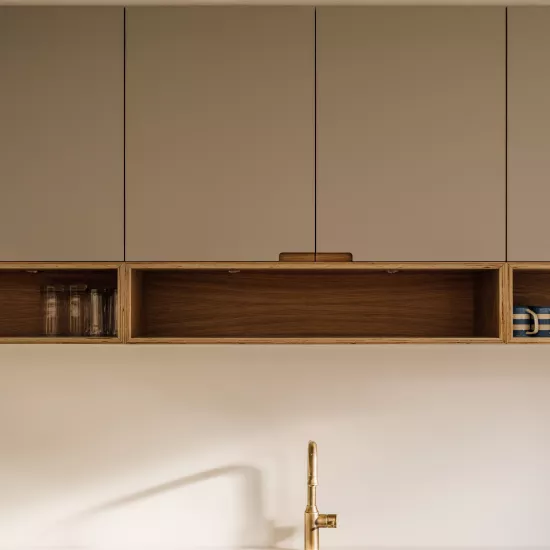Modern kitchen extension with contemporary HIMACS worktops in Stoke Newington