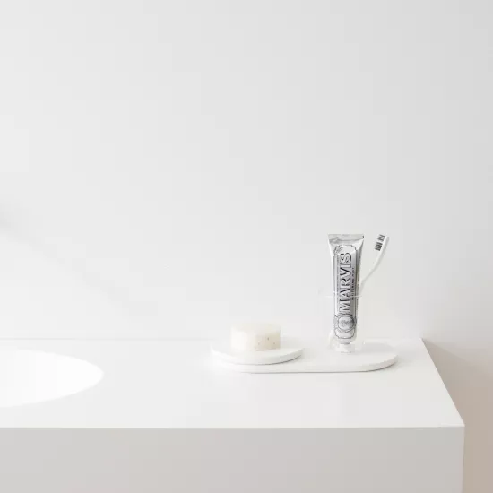A splash of colour in the bathroom from Not Only White and HIMACS