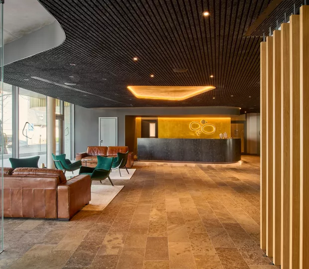 HIMACS in the Sanremo shade welcomes guests to the Emser ThermenHotel in Germany
