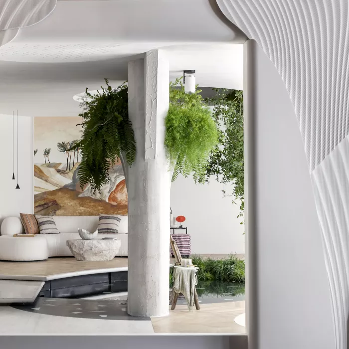 Une oasis HIMACS par Nothingstudio et Hüest à l’exposition Marbella Design & Art