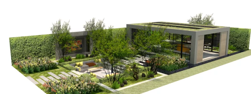 HIMACS nell’‘ECO-CITY’ garden di LX, a RHS Chelsea Flower Show 2018