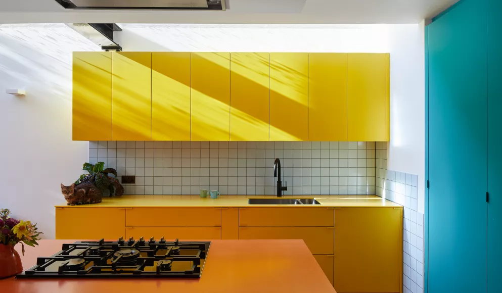Block Party: HIMACS helps to bring a showstopping kitchen to vibrant and colourful life