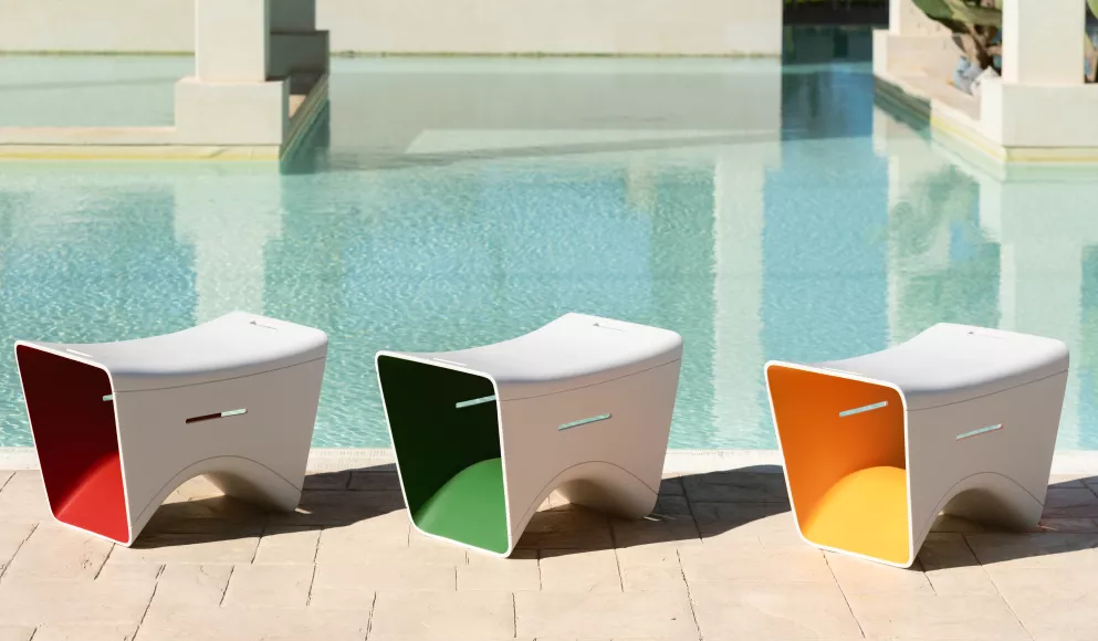 The Principessa Stool: A new design in HIMACS with a playful and versatile spirit 