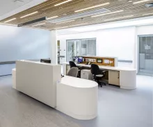 Omagh Hospital, Northern Ireland – Design:  Andrew Murray, TODD Architects - Fabrication Diorite Ireland Ltd - Contractor: McLaughlin and Harvey Specialist Joinery - Photo credit © Chris Hill Photography 
