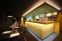 V rev - Vegan Restaurant - Location: Manchester, United Kingdom - Design: Acme - Fabrication: Retail outlet Design - HI-MACS® Supplier: James Latham - Photographer: Acme
