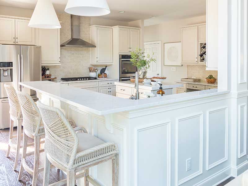 Warm cream-colored Kitchen interior idea