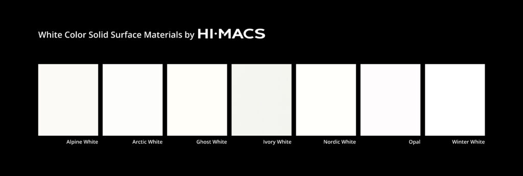 White color HIMACS solid surface for kitchen and bathroom countertops