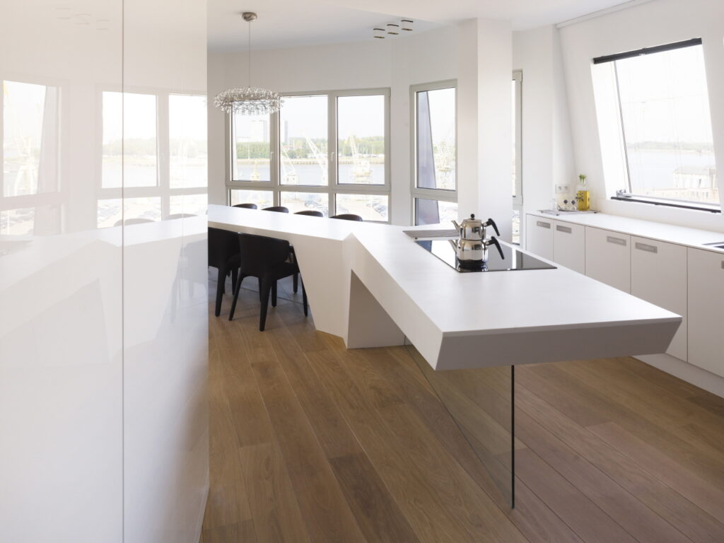 White kitchen countertop ideas – HIMACS solid surface by LX Hausys 