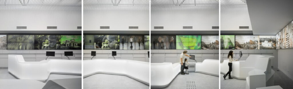Translucent tourist office made by HIMACS solid surface Opal