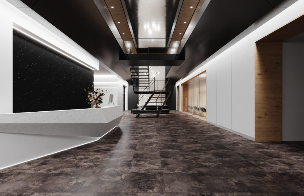 Fitness center reception by HIMAC solid surface