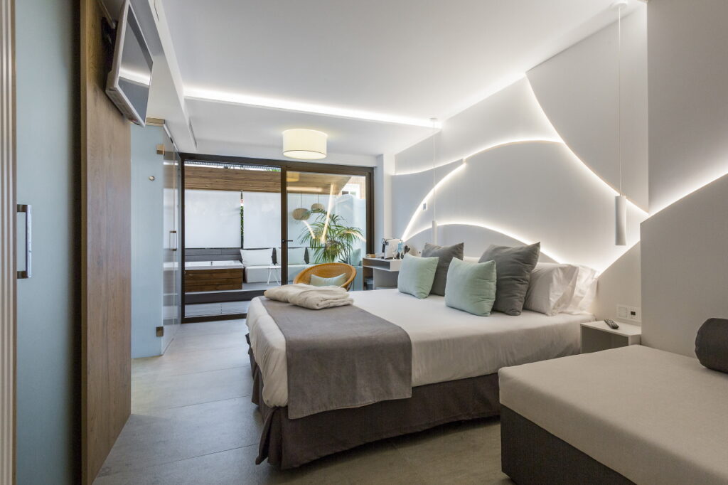 Kaktus Playa hotel room designed by HIMACS solid surface material