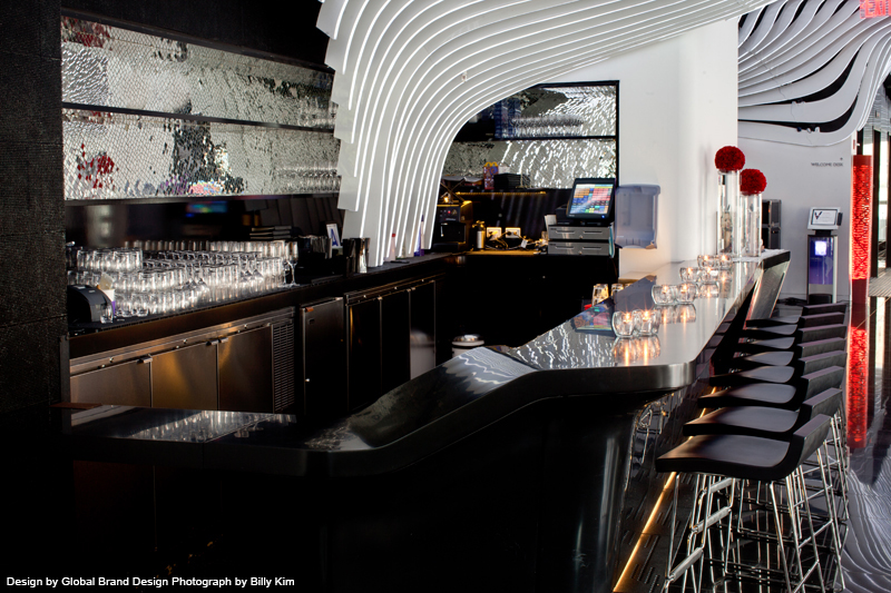 W hotel lobby bar countertop designed by HIMACS solid surface