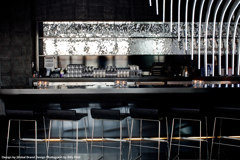 W hotel lobby bar countertop designed by HIMACS solid surface