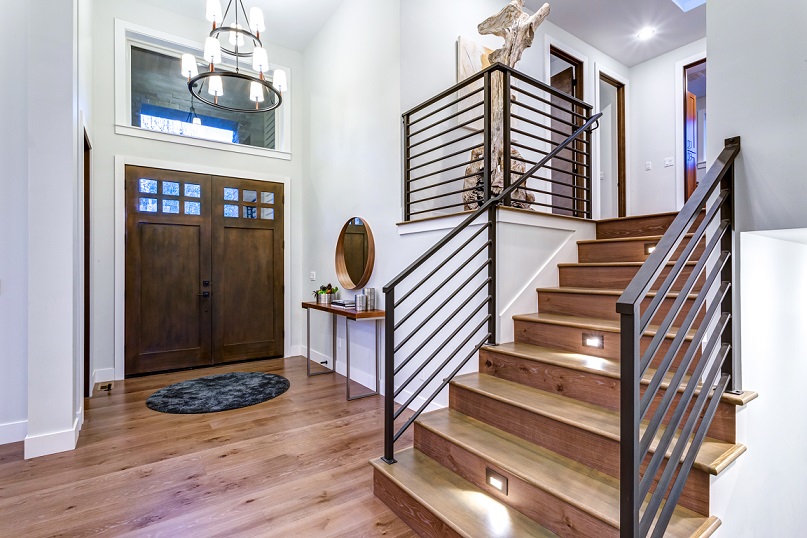 vinyl flooring can look attractive in places with high traffic, such as stairs
