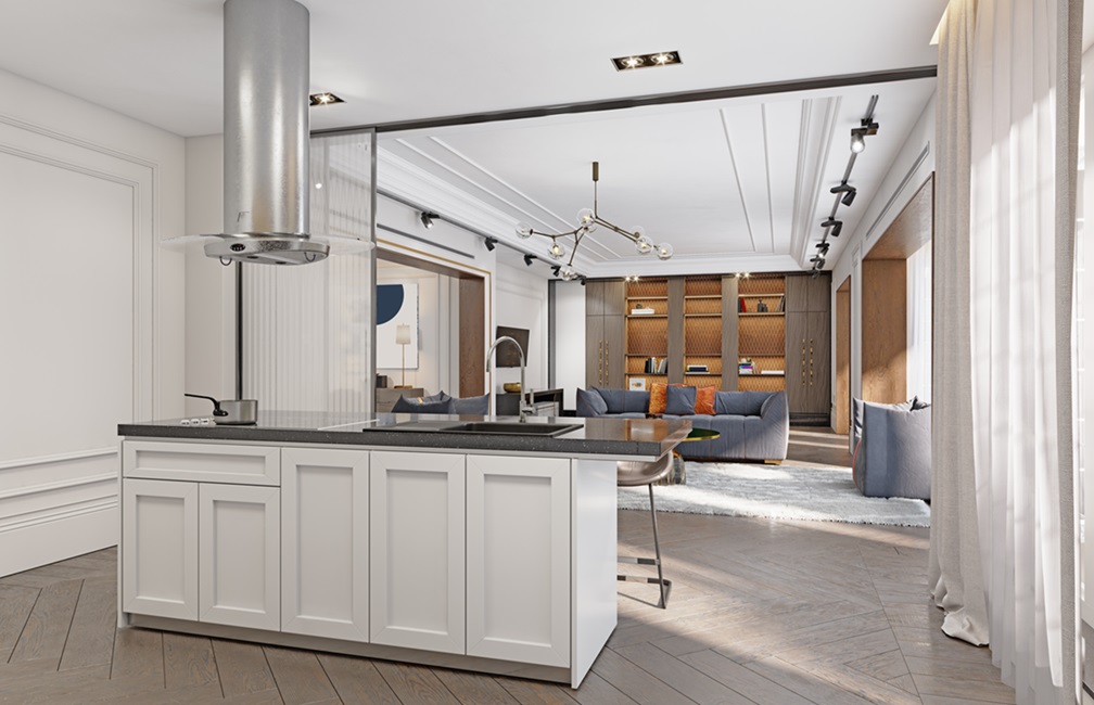 The kitchen island, which can provide storage and work space, is a popular facility.
