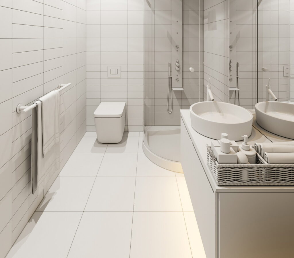 Tiles are overwhelmingly popular among the types of bathroom flooring options, with unique design choices available.