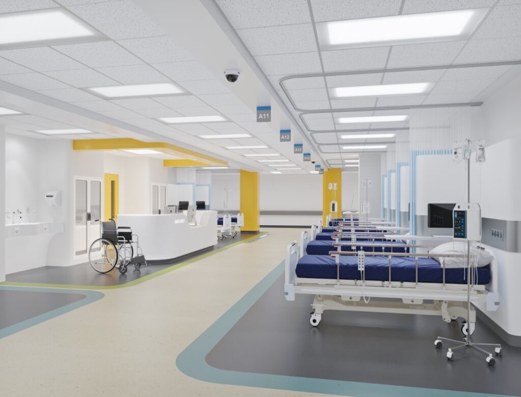 Hospital emergency room designed by HIMACS solid surface