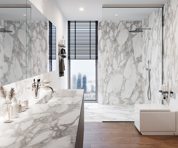 LX Hausys TERACANTO Arabescato Royale White Marble Collection