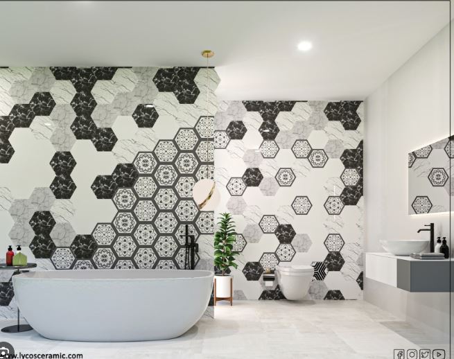 The creative tile designs in contemporary bathrooms not only elevate the design but also reflect individual taste and style preferences.