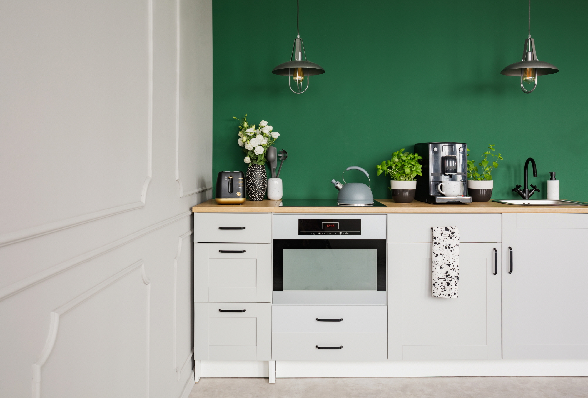 Even a small kitchen can be bold with bright colors, patterns and shapes.