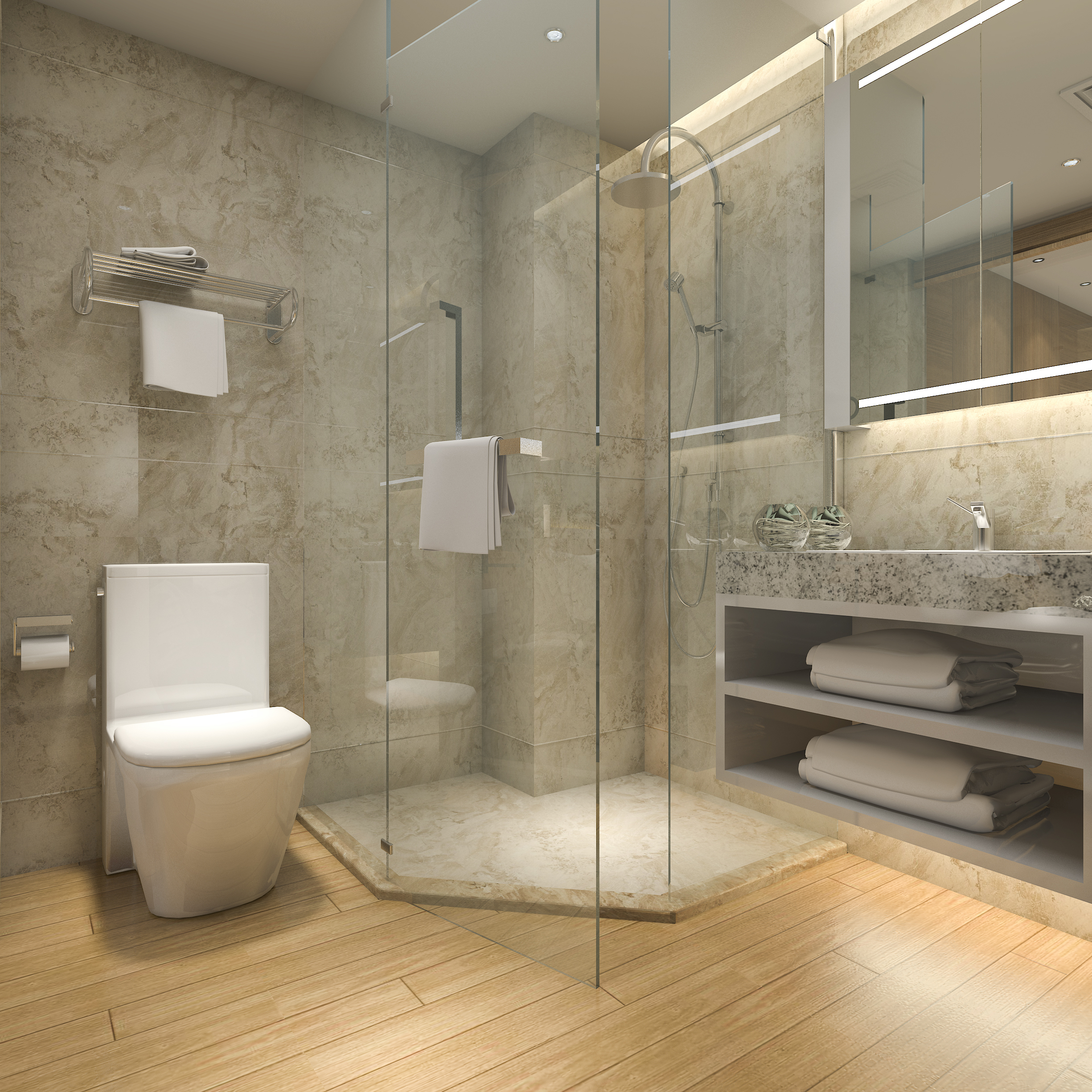 Elevate your primary bathroom with frameless glass shower installations for a modern, spacious ambiance.
