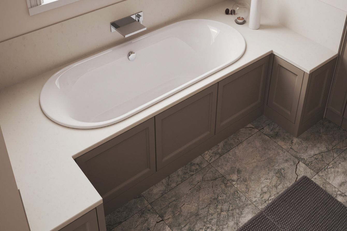 LX Hausys VIATERA - Sand beige creates warmth in bathrooms, blending well with natural wood accents for a cozy atmosphere.