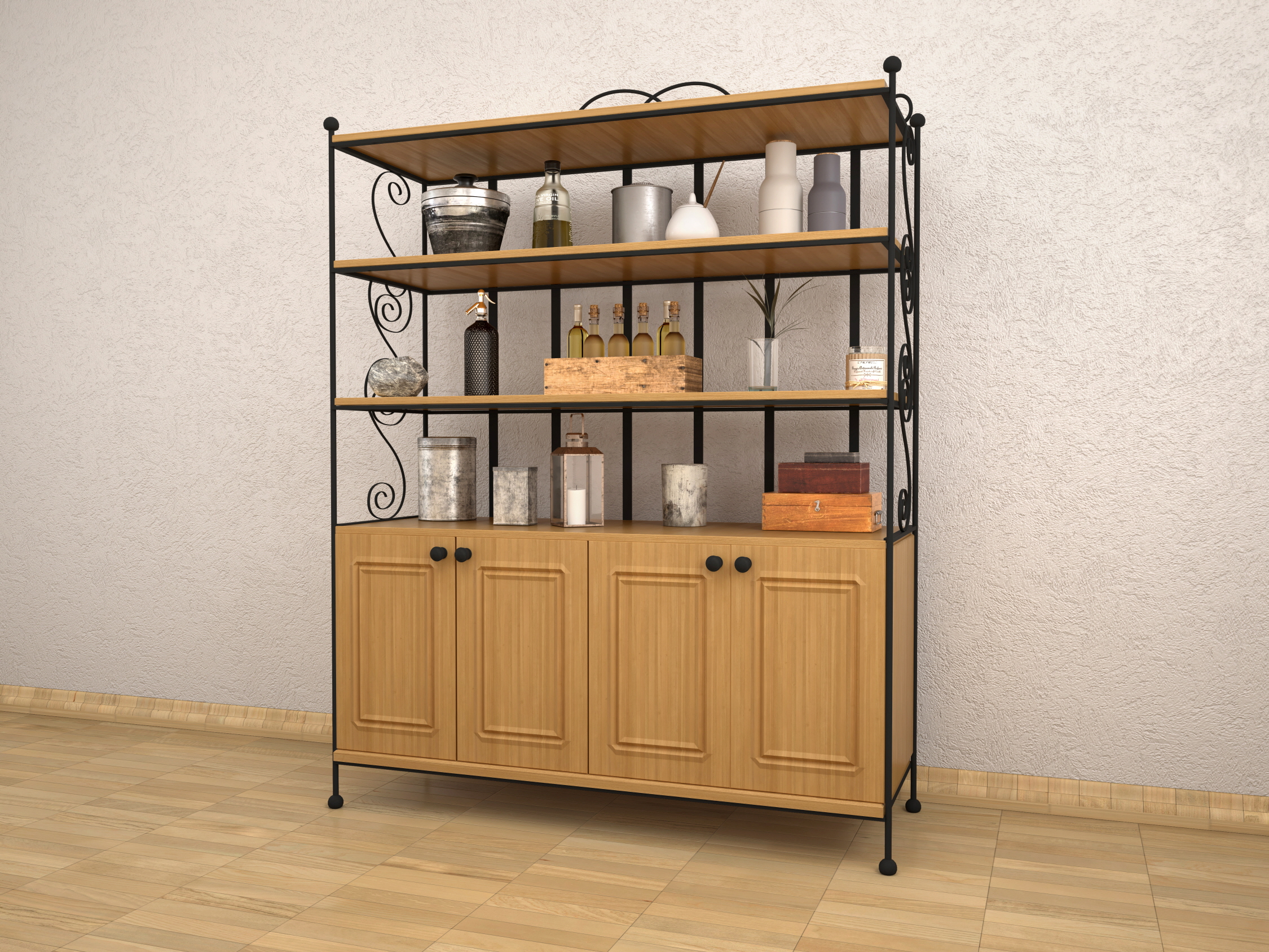 Enhance your small kitchen with a stylish, space-saving bar cabinet.