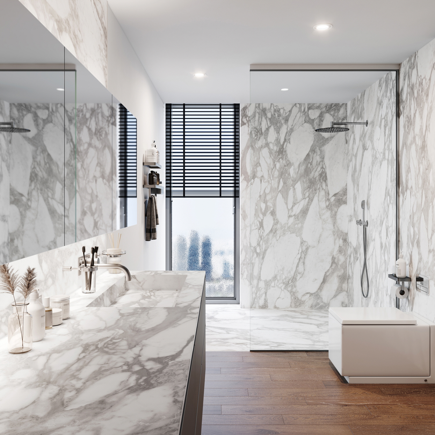 LX Hausys TERACANTO Arabescato Royale White Marble Collection
