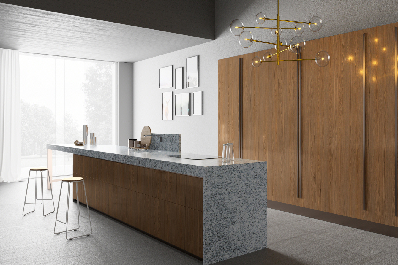 LX Hausys VIATERA - LX Hausys's natural surfaces bring cozy rustic charm to the kitchen, evoking warmth and comfort.
