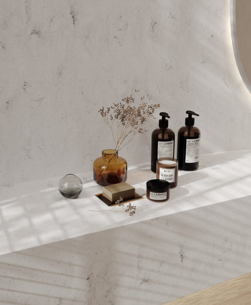 HIMACS Aurora Almond Solid surface Bathroom