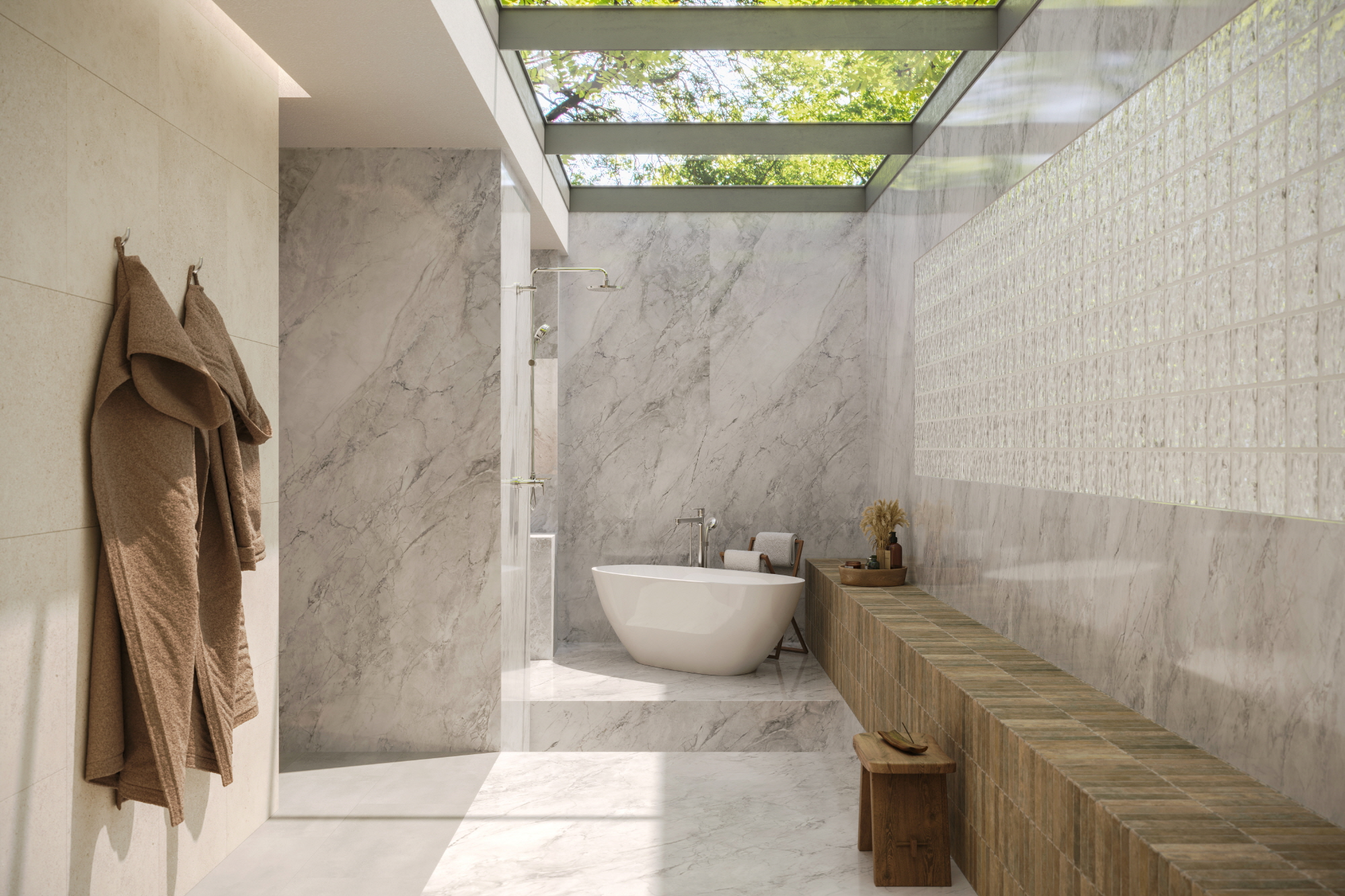 TERACANTO Superior White Bathroom with various materials