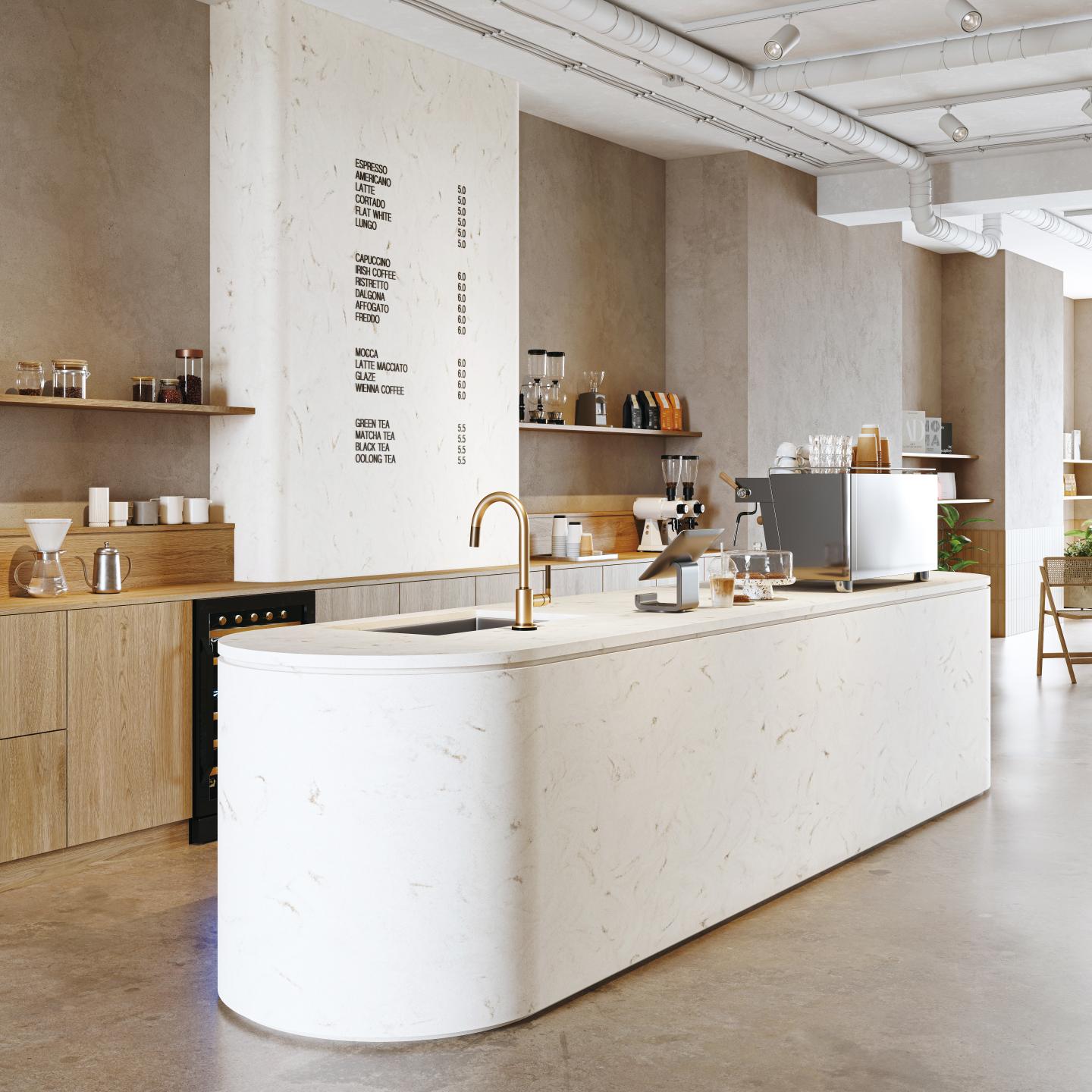 HIMACS Aurora Warm Blanc Countertop